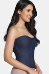 Zivame Non-Padded Short Slip Corset - Dark Wash — thumbnail 4